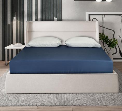 Простыня на резинке Sharmes "Bamboo" 140х200, темно-синий