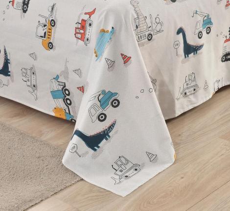 Постельное белье детское "Sofi de Marko" Диноленд (синий) Сатин, 1,5 спальный