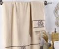 Комплект махровых полотенец &quot;KARNA&quot; с вышивкой DAVIN 50x90-70х140 см, Бежевый