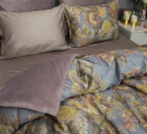 Постельное белье с одеялом "Kazanov.A." Филис (деним капучино) Велюр/Egypt Cotton, Евро