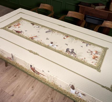 Скатерть с пропиткой "ОХОТА" 175х300 см, зелёный