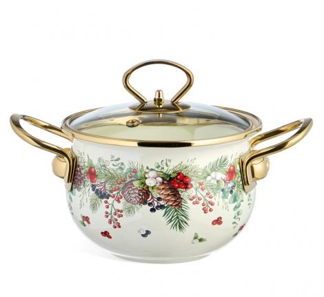Кастрюля эмалированная со стеклянной крышкой "CELEBRATION", 1.5 л