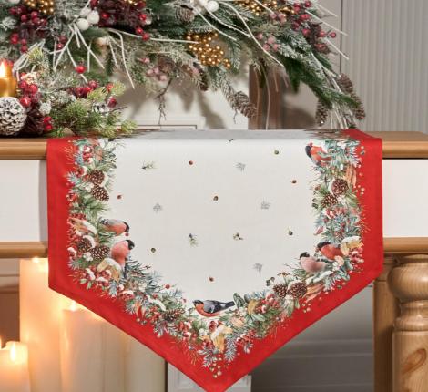 Дорожка с пропиткой "МОРОЗКО.СНЕГИРИ "45х145 см, красный