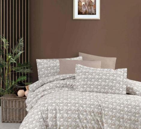 Постельное белье EFOR RANFORCE "PALMIYE KAHVE" (100% хлопок), Евро