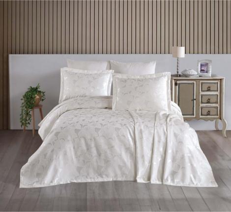 Гобеленовое покрывало "DO&CO" 240х260 (50x70-2 шт.) KARDELEN, кремовый