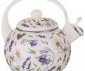 Чайник эмалированный со свистком "FLOWER STORY", 2,2 л