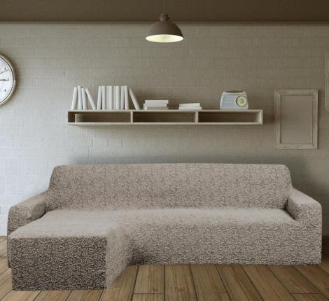 Чехол на угловой диван Karteks "Классика" с оттоманкой KAR 002-08 (левый), визон