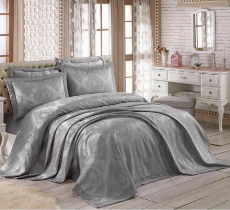 Покрывало жаккардовое Gardines "MİRAY" 240х260, серый