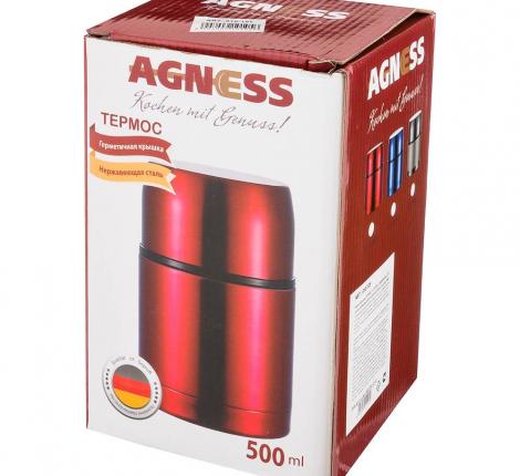 Термос с широким горлом "AGNESS" 910-105, 500 мл
