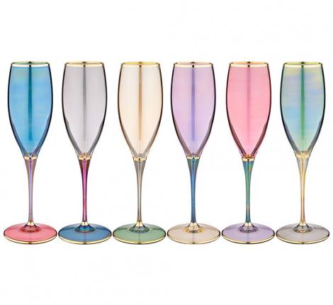 Набор бокалов для шампанского 6 штук &quot;PREMIUM COLORS&quot; 260 мл