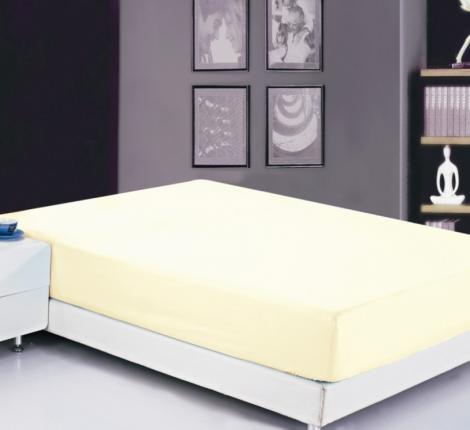 Простынь на резинке Софткоттон кремовая (PRMF-3), 90x200