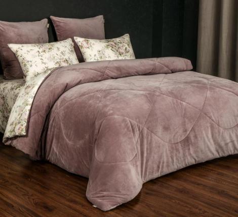 Постельное белье с одеялом "Kazanov.A." Альвина (пыльная роза) Велюр/Egypt Cotton, Евро