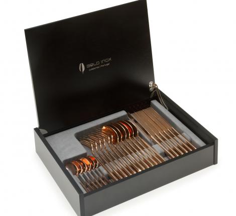 Набор столовых приборов "RUBI" ROSE GOLD 35 на 6 персон, 24 предмета
