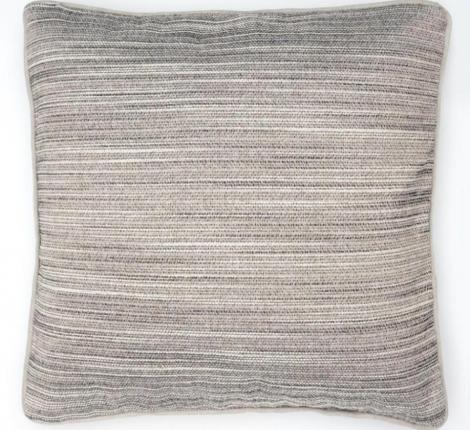 Подушка декоративная "BRUMA" 40х40, серо-белая полоска (кант кремовый)