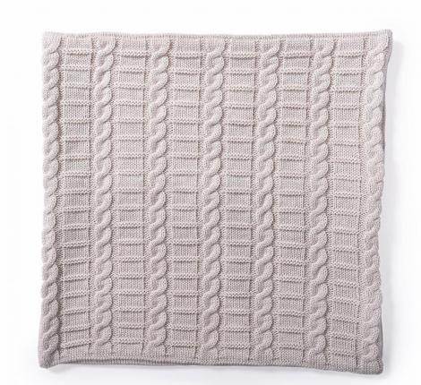 Наволочка вязаная "КОСЫ" 40x40, лён