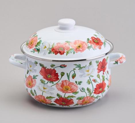 Кастрюля эмалированная с крышкой "МАКИ",  3.6 л