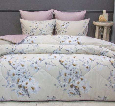 Постельное белье с одеялом "Kazanov.A." Вилма (бежевый жемчуг) Велюр/Egypt Cotton, 1,5 спальный