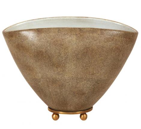 Ваза-кашпо "G&C" (бежевый) керамика&бронза, высота 24 см