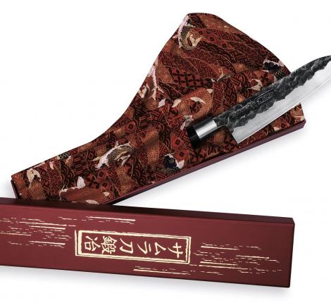 Нож кухонный "Samura BLACKSMITH" Накири 168 мм, гвоздичное масло, салфетка