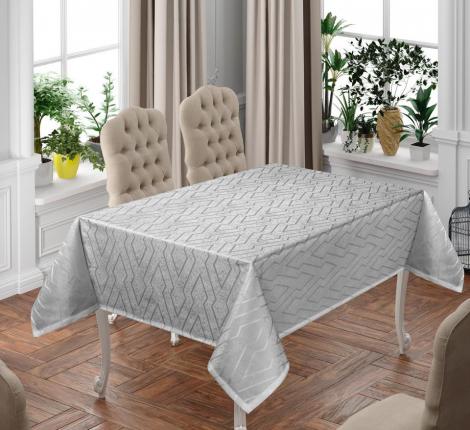 Скатерть "DO&CO" броде жаккард 160х220 NERGIS, серый