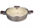 Сотейник с крышкой "AGNESS"  902-105 с антипригарным покрытием PFLUON MARBLE, 26*7,5 см