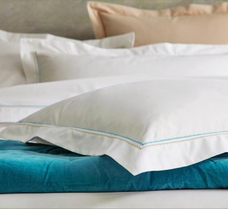 Постельное бельё "Blanc des Vosges" SOUVENIRS CELADON перкаль, Евро макси