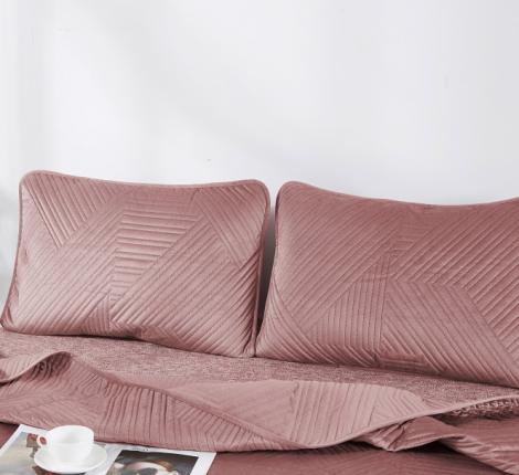 Покрывало из бархата "KARTEKS" 01, 240х260 (50х70-2 шт), пудра