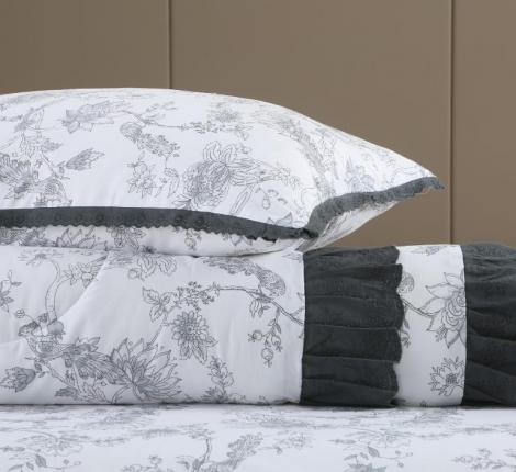 Постельное бельё с одеялом "Kazanov.A." Жако (жемчуг графит) Сатин, Евро