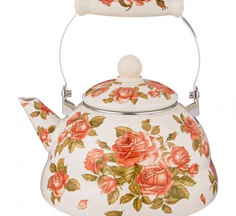 Чайник эмалированный "КОРЕЙСКАЯ РОЗА", 3,0 л