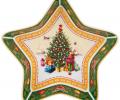 Блюдо "ЕЛКА" ЗВЕЗДА 17,5*17,5*3,5 см, эелёное