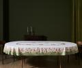 Скатерть овальная с пропиткой LEFARD "SENSE" 180х300 см, зелёный