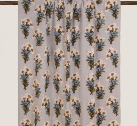 Плед шерстяной Frati "BUNCH OF FLOWERS" GREY, 150x200