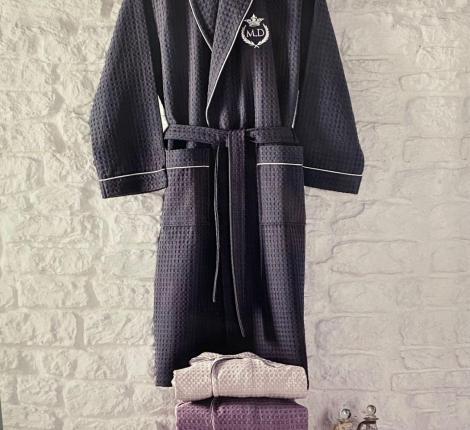 Халат мужской вафельный Maison D'or "KARIUS" синий, XL(50)/2XL(52)