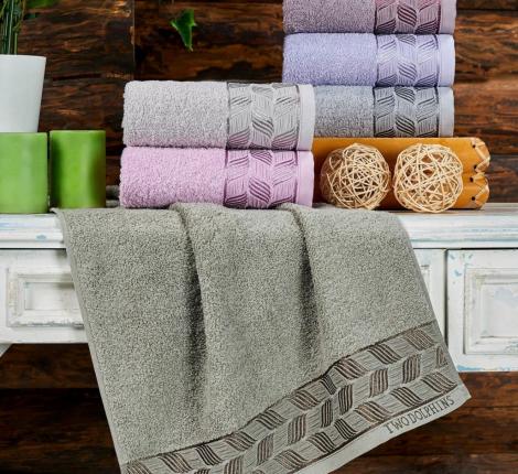 Набор махровых полотенец "TWO DOLPHINS" жаккард  50х85 (1/6 ) A154 ATLAS