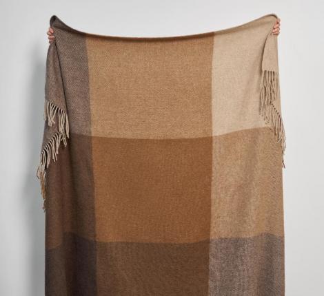 Плед "WOOLEN" (шерсть 100%) 150х200, бежево-коричневый