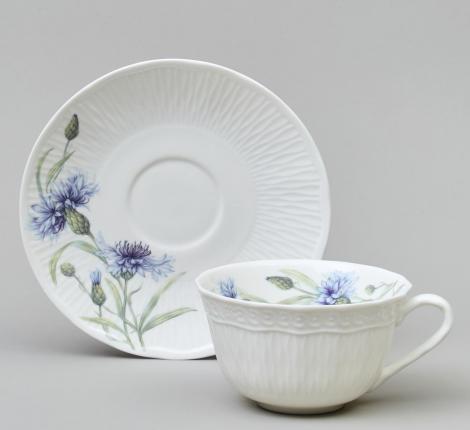 Чайный набор "ВАСИЛЬКИ" на 2 персоны, 4 предмета (330 мл)