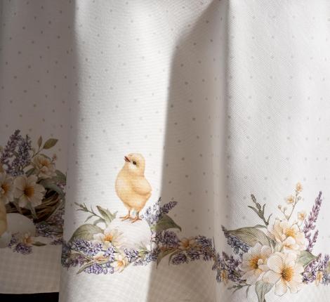 Скатерть круглая с пропиткой "ЛАВАНДОВАЯ ВЕСНА", 145 см