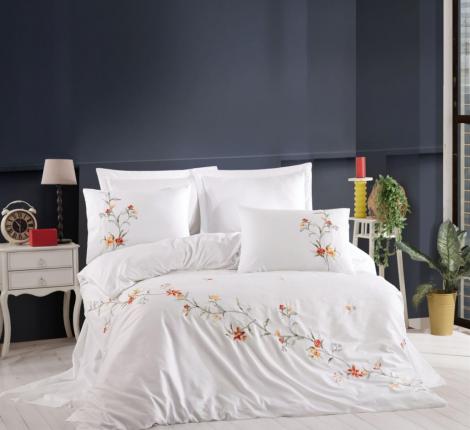 Постельное бельё "DANTELA VITA" сатин с вышивкой FELICITA, Евро