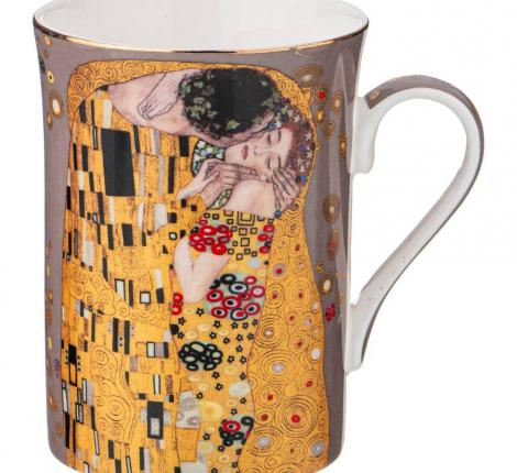 Набор кружек 2 шт. "ПОЦЕЛУЙ" (Г. КЛИМТ), 300 мл (кремовый-серый)