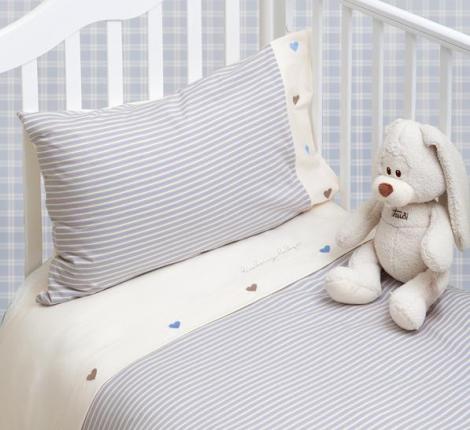 Постельное бельё детское Luxberry "ТРИКОТАЖ", голубой/экрю