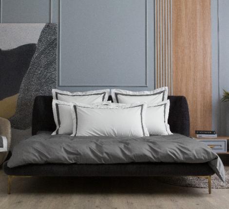 Наволочка с широкой отделкой "ALPINE GRAPHITE ALLURE GRASS" Мако-Сатин, 50х90 (2шт)