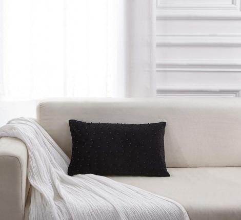 Наволочка декоративная "Sofi de Marko" Жемчуг (черная) Велюр, 30х50