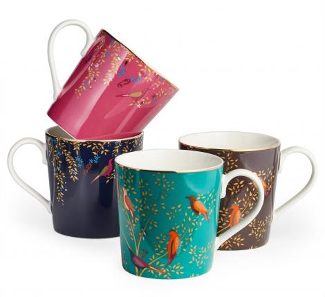 Набор кружек 4 штуки "GOLDEN BIRDS", 380 мл