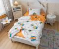 Постельное белье с одеялом детское &quot;Sofi de Marko&quot; Листья (желтый) Сатин, 1,5 спальный