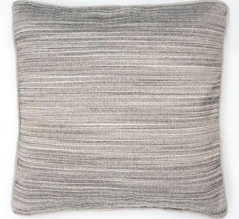 Подушка декоративная "BRUMA" 45х45, серо-белая полоска (светло-серый кант)
