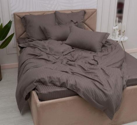 Постельное белье "Sofi de Marko" Моне (кофе) Страйп Сатин, Евро (50х70-2шт.)