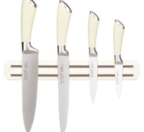 Набор кухонных ножей "AGNESS" с магнитным держателем 911-047, 5 предметов