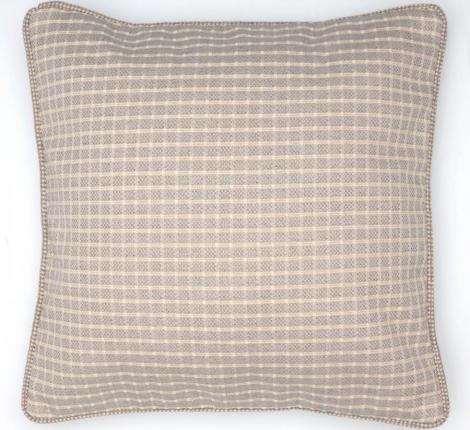 Подушка декоративная "CUBE" 40х40, кремово-бежевая клетка (кант мелкая клетка)