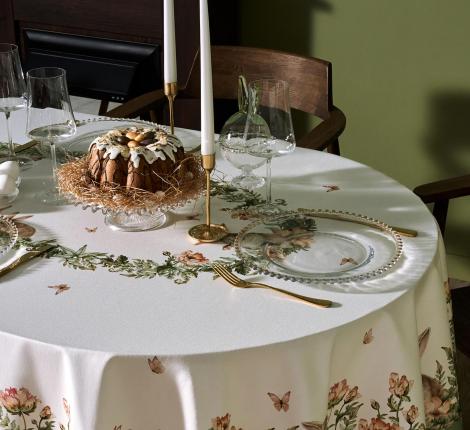 Скатерть овальная с пропиткой LEFARD "SENSE" 160х220 см, зелёный