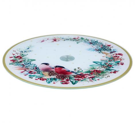 Тортовница вращающаяся "СНЕГИРИ" 357-258, диаметр 32 см